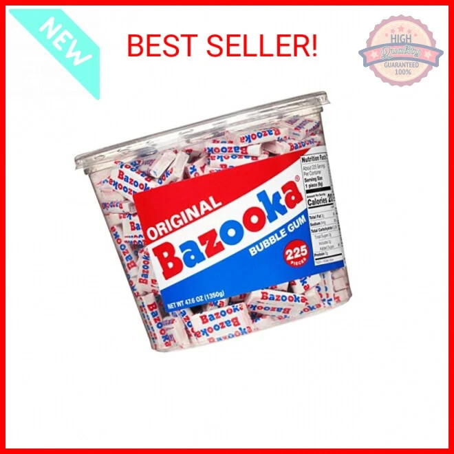 Bazooka Bubble Gum Individually Wrapped Pink Chewing Gum in Original Flavor225ct