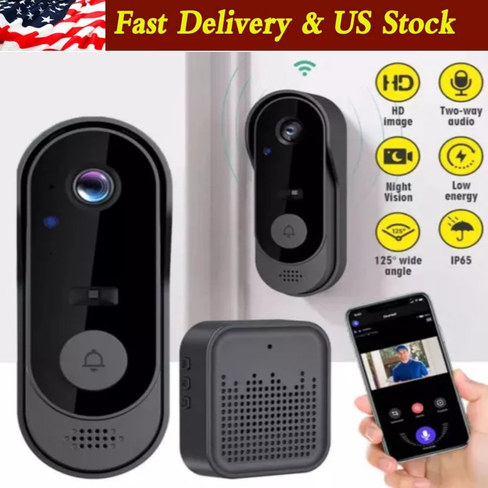Smart Wireless WiFi Doorbell Camera Phone Door Ring Video Intercom Security Bell