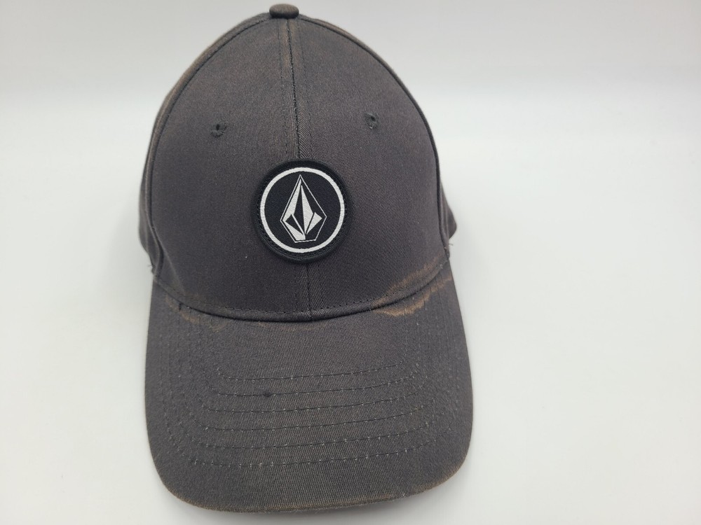 Volcom Distressed Flex Fitted S-M Hat Cap Skate Skateboard Surf Men Women Gray