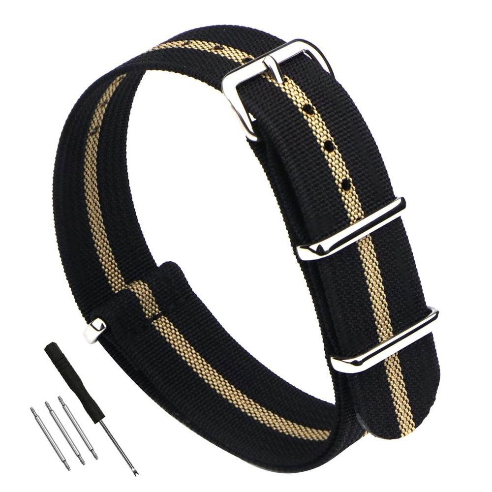 Premium Military Ballistic Ribbed Nylon Watch Straps 18mm 20mm 22mm Watch Ban...
