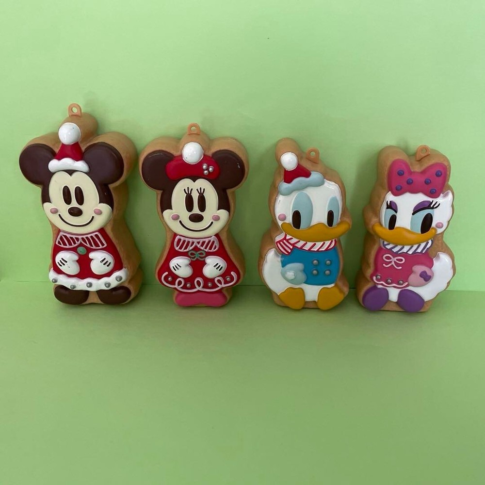 TOKYO Disney GingerBread Christmas Ornament Mickey Minnie Donald Daisy Set 4