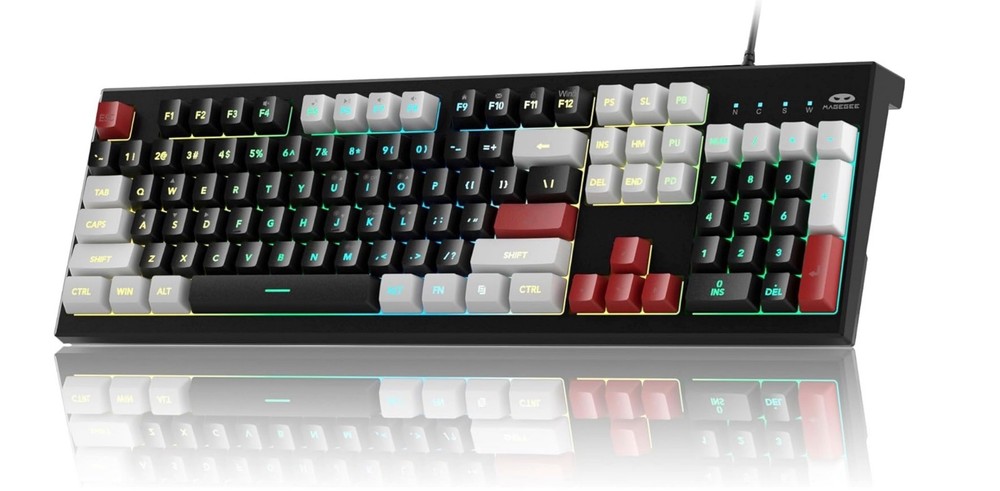 Creamy Keyboard,K2 Keyboard Wired RGB Backlit 104 Waterproof Ergonomic Keyboa...