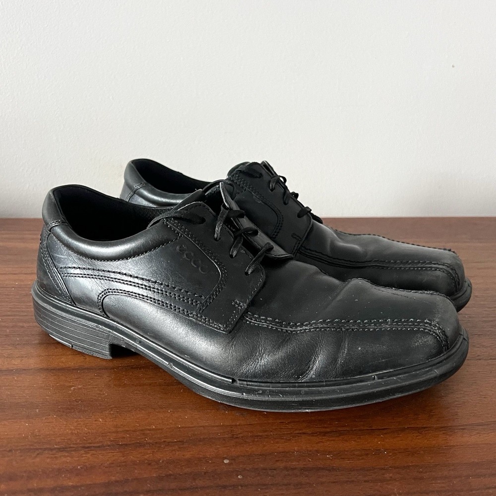 ECCO Leather Oxford Dress Shoes Black Comfort Men’s Size 44