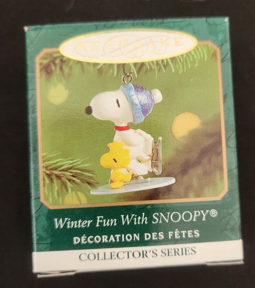Hallmark Ornament Miniature Winter Fun with Snoopy 2001 MIB
