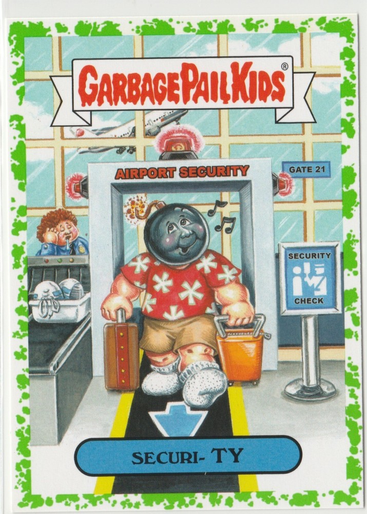 Securi-Ty #8a Green Garbage Pail Kids GPK 2016 American As Apple Pie Trading Card