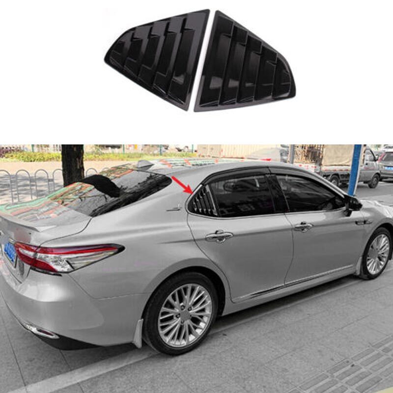 Bright Black Rear Quarter For Toyota Camry 2018-23 Window Louver Scoop Side Vent