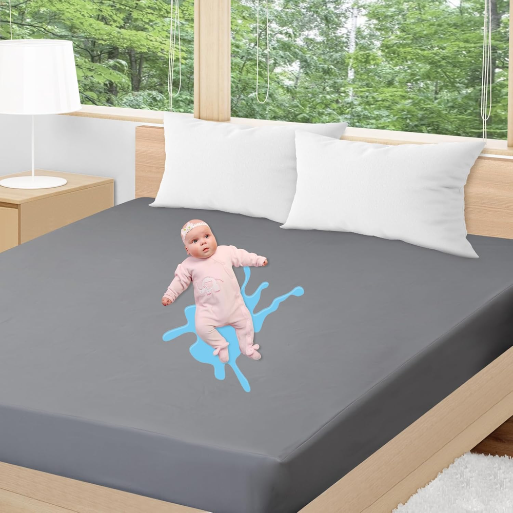 Full Mattress Protector Waterproof, Soft Breathable Mattress Cover Noiseless Mac