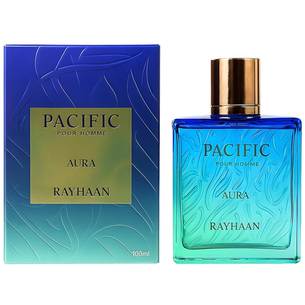 Rayhaan Pacific Aura Citrus Aromatic Mint Amber Fresh EDP for Men 3.4 fl oz