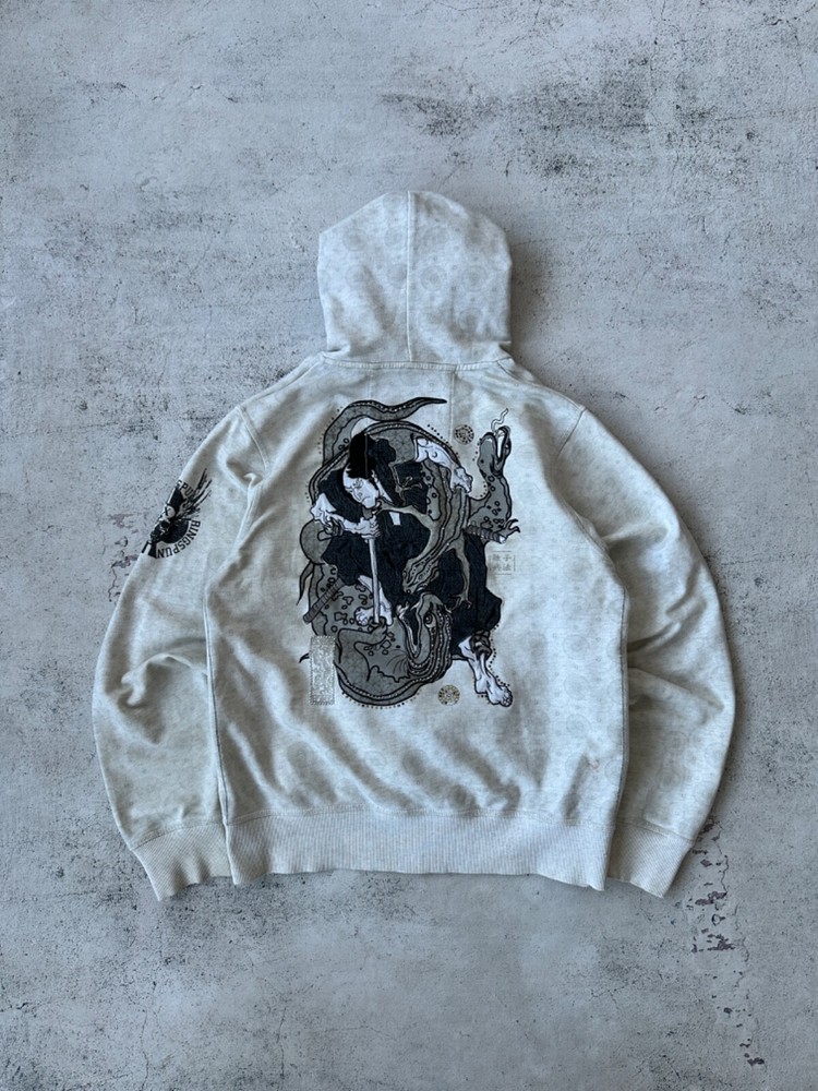 Ed Hardy Style Ringspun Big Logo Samurai Hoodie