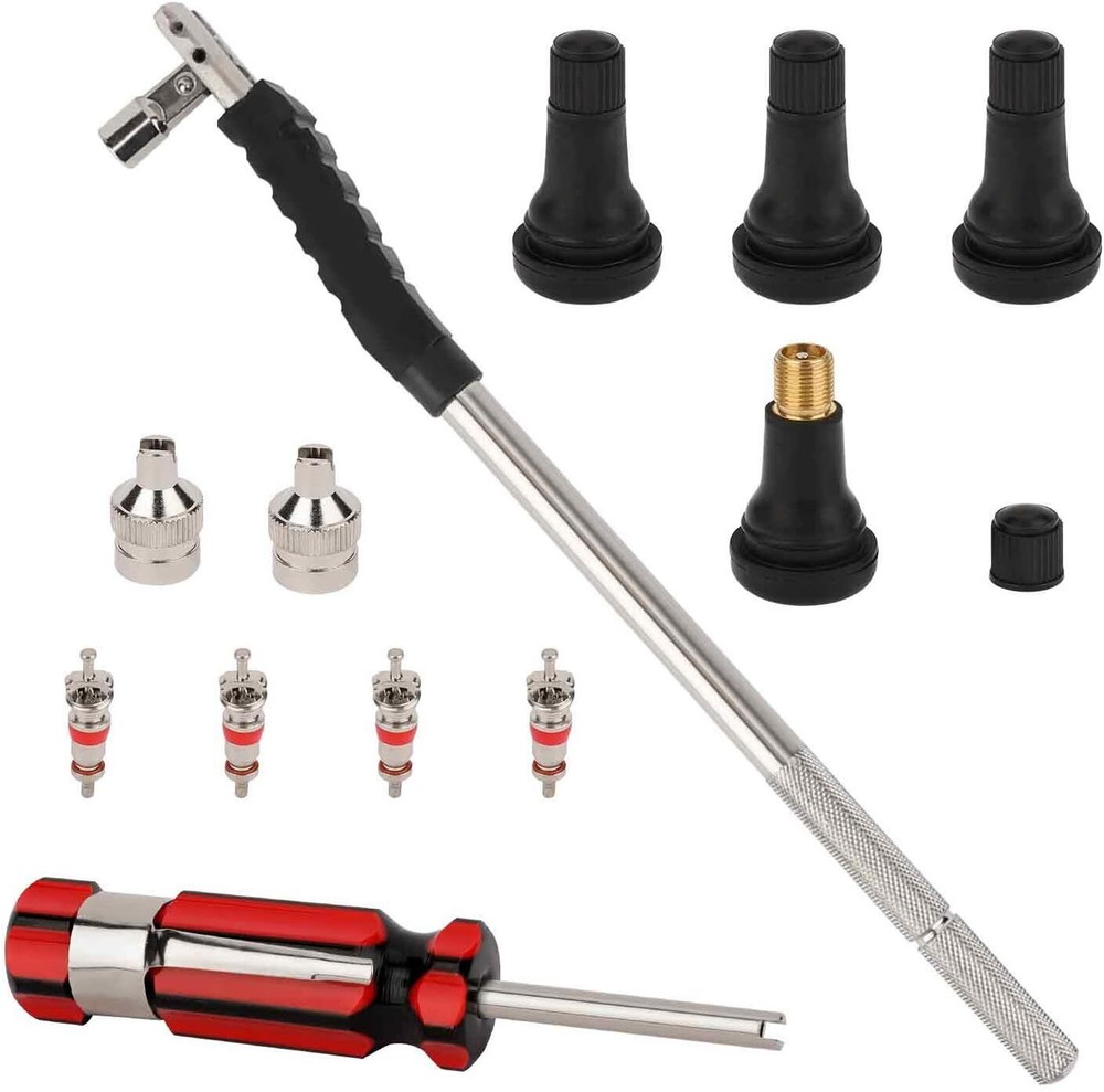Tire Valve Stem Tool Puller and Installer Kit 4pc TR413 Tubeless Snap-In