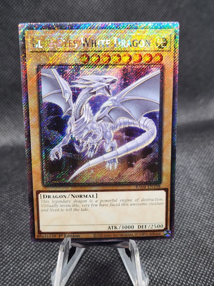 Blue-Eyes White Dragon 8th Art RA04-EN108 Platinum Secret Rare Yugioh Card