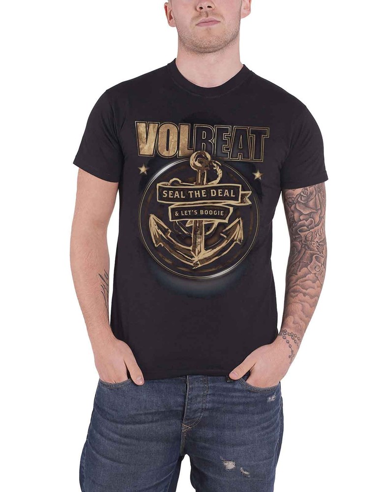 Official Volbeat Anchor Band Logo Men's Black T-Shirt New Arrival