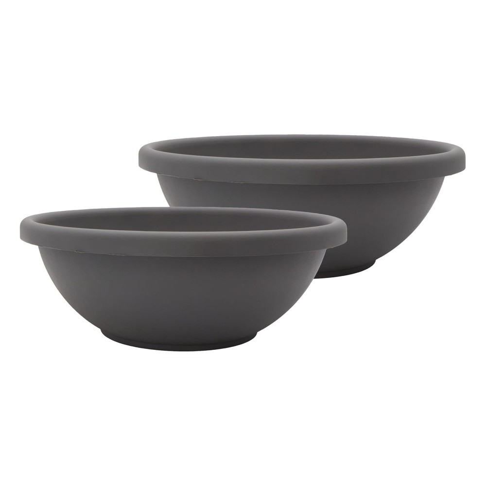 15.5 Inch Garden Bowl Planter - Shallow Plant Pot with Drainage Plug for Indo...