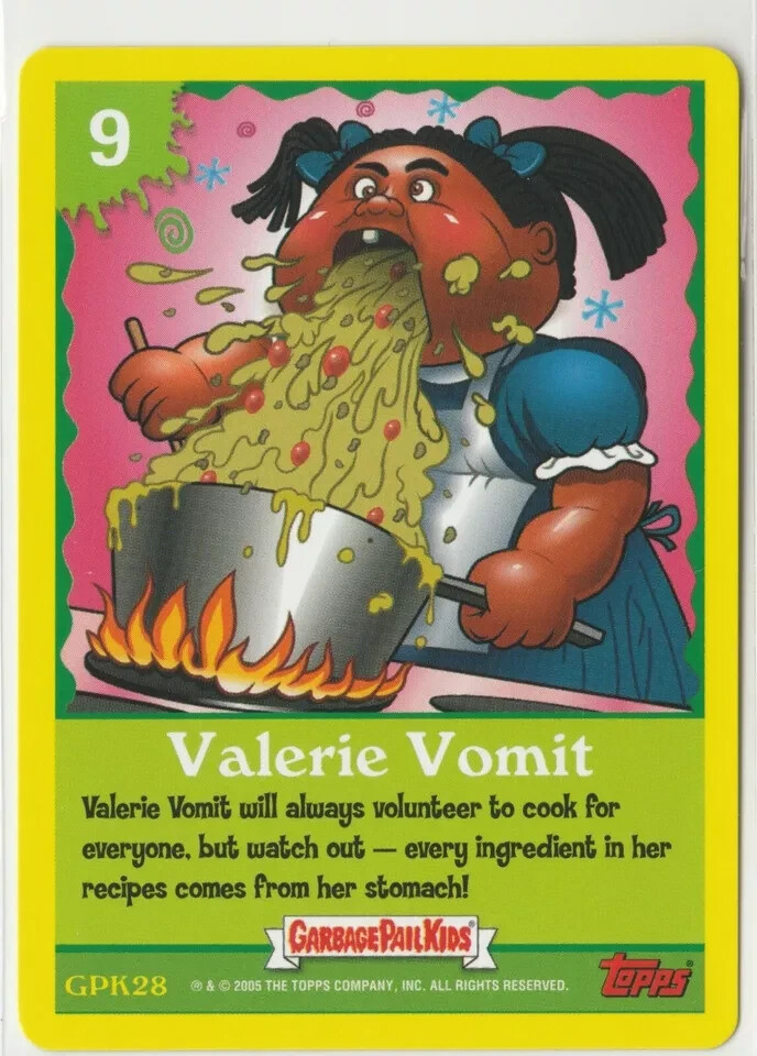 Vintage Garbage Pail Kids Valerie Vomit All-New Series 4 ANS4 Game Card