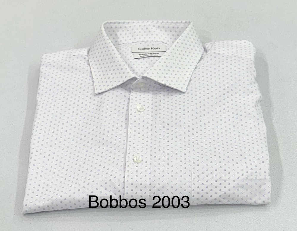 Calvin Klein Men's Wrinkle Free Dress Shirt, White, Size XL (17-17.5, 36/37)