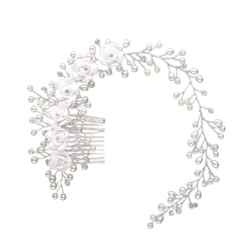 Flowers Wedding Hair Pins Comb Bridal Clips Pearl Bridesmaid Hair DIY Accessory