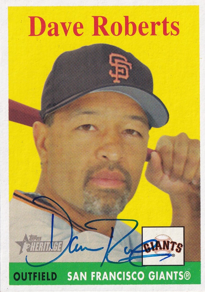 DAVE ROBERTS SIGNED AUTO'D 2007 TOPPS HERITAGE CARD #38 PADRES DODGERS RED SOX