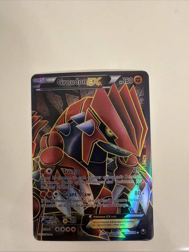 Pokémon Groudon EX Dark Explorers Full Art Ultra Rare Holo Card 106/108
