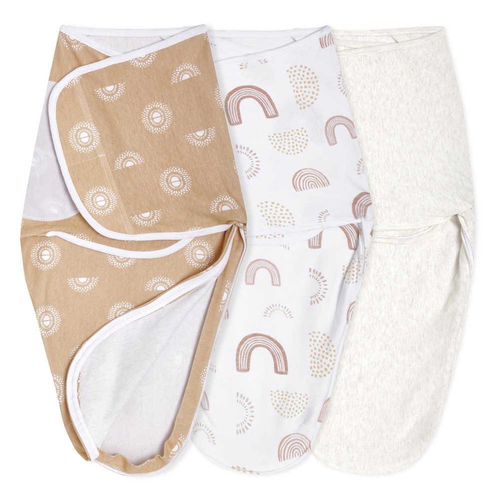 Essentials Easy Swaddle Wrap Quick Change with Bottom Zipper, Snug Cotton Kni...