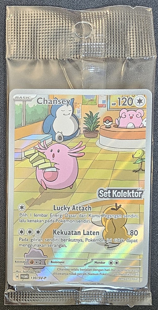 Sealed Chansey 130/SV-P Indonesian Set Kolector Stamped Promo Pokémon 2024 NM