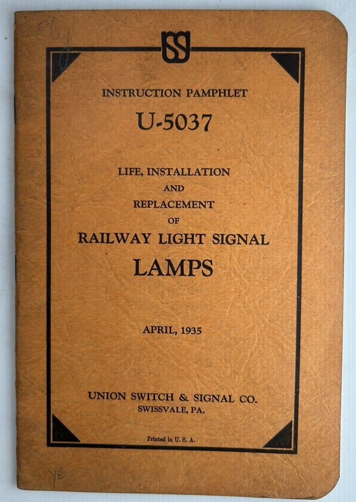 Vintage 1935 Installation Replacement of Railway Light Signal Lamps U-5037