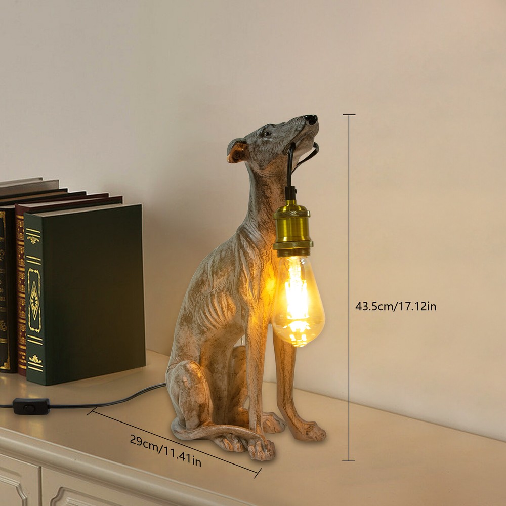 Rustic Dog Decoy Table Lamp for Desk Bedroom or Office Lighting Decor  