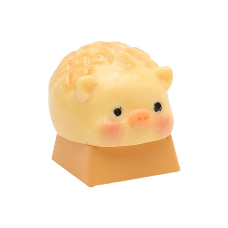 3D Pig Pineapple Bun Resin Keycaps Sculpted Artisan Mechanical Keyboard Accessories for Custom Builds
