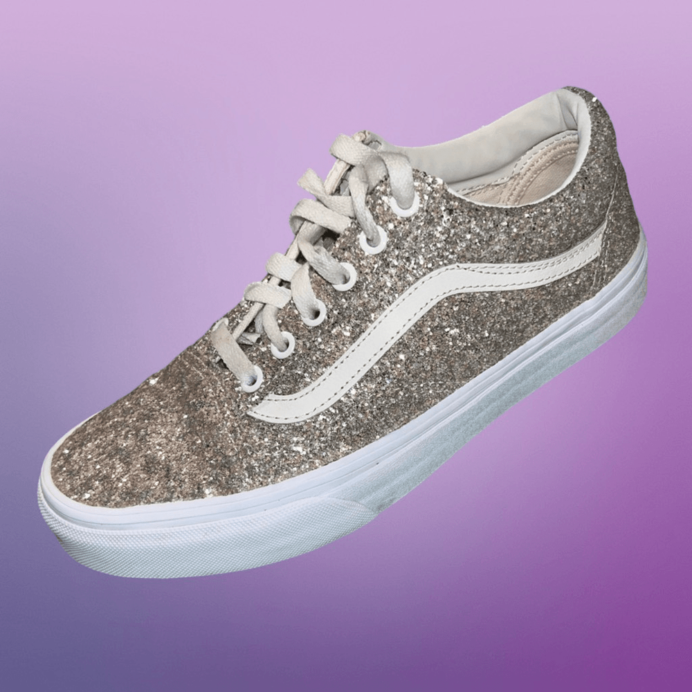 Vans Unisex Silver Gold Glitter Sneakers Men 6.0 Women 7.5