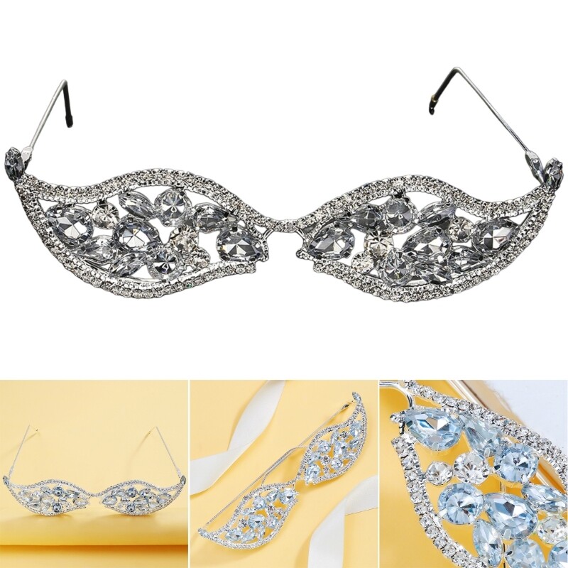 Geometric Rhinestones Eyewears Face Frame Face Jewelry Crystal EyeGlasses Frame