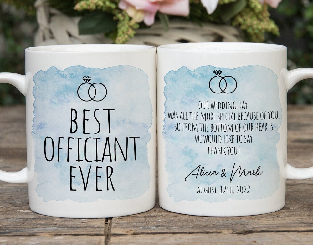 Best Officiant Ever Watercolor Coffee Mug Funny Wedding Officiant Crew Mug Gift