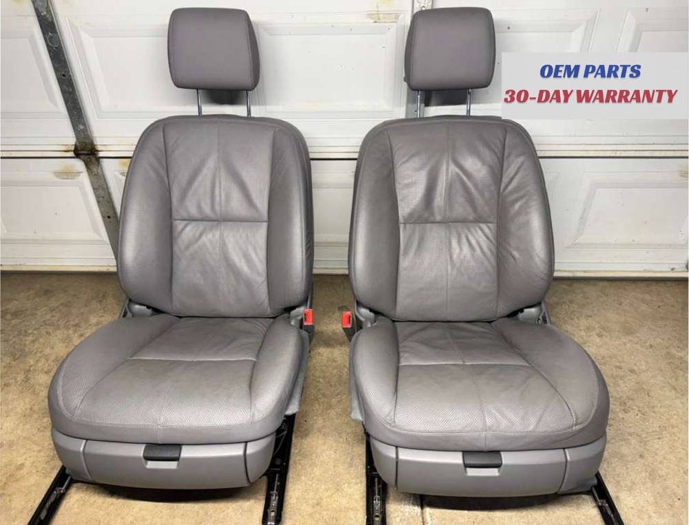 🔺OEM Mercedes W221 Front Seat Cushion Assembly Set Gray Leather Heated Vent