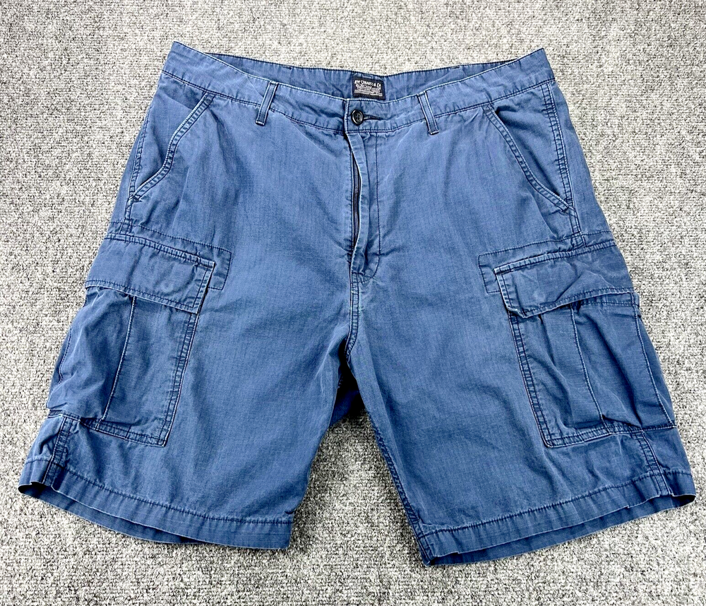 Levis Strauss Cargo Shorts Men's 38 Blue Ripstop Outdoors Hiking Work Utility