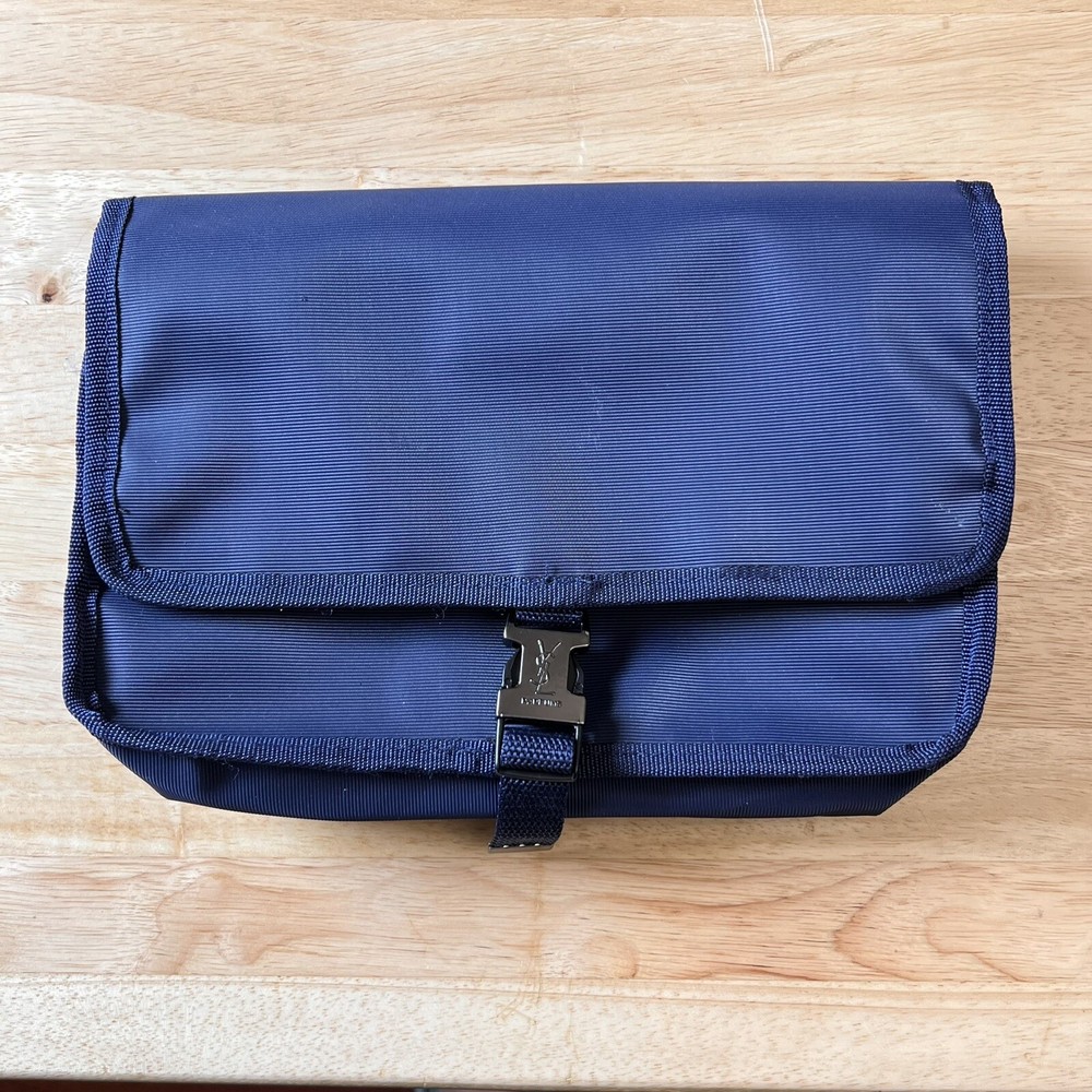 YSL Blue Travel Toiletries Bag for Makeup and Perfume