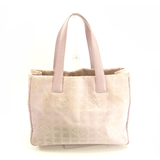 Chanel Pink Nylon Travel Line MM Tote Shoulder Bag Pre-Owned