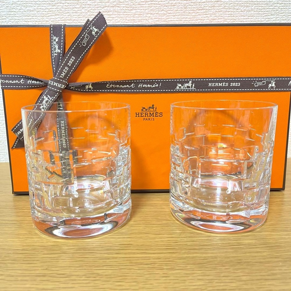 Hermès Crystal Rocks Glass 200ml Set of 2 pair Glass tableware mzmr