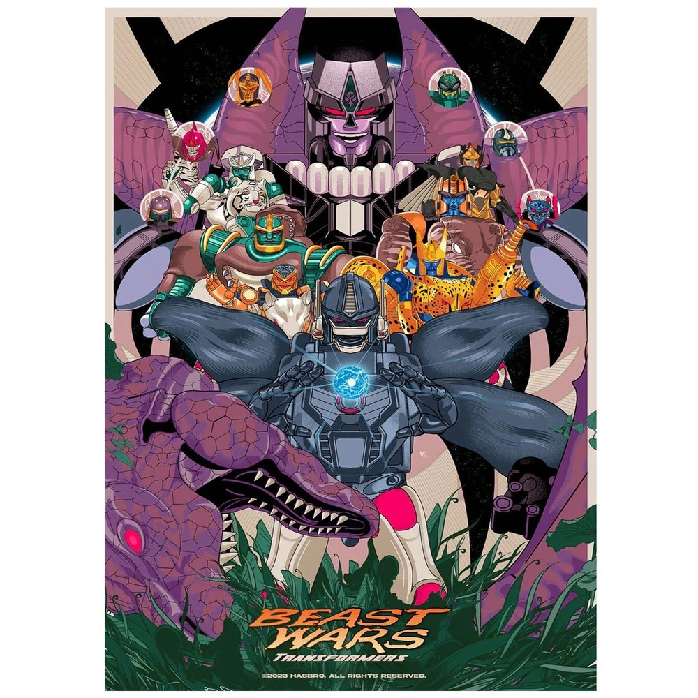 Beast Wars Transformers Vintage Illustration Poster
