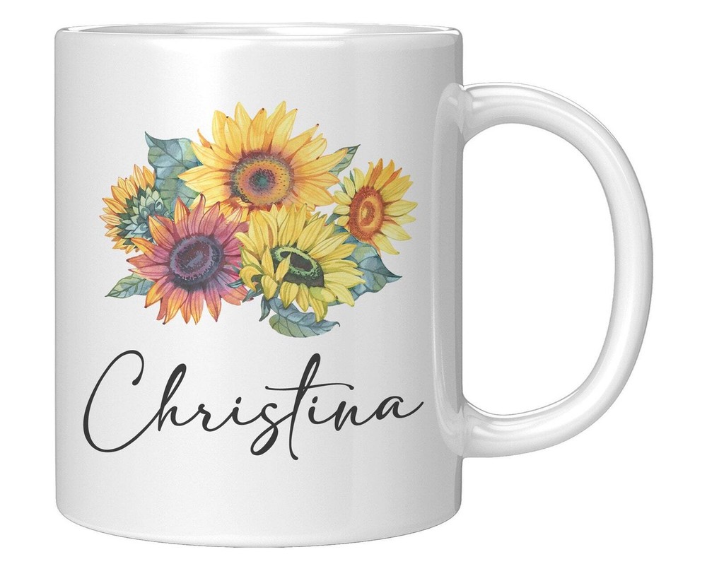 Personalized Sunflower Coffee Mug Gift for Sunflower Lovers