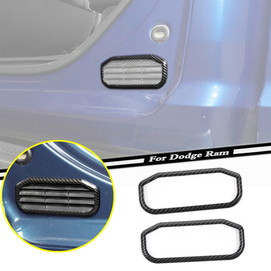 2010-2024 Dodge RAM 1500 ABS Carbon Rear Door Vent Cover Trim 2P