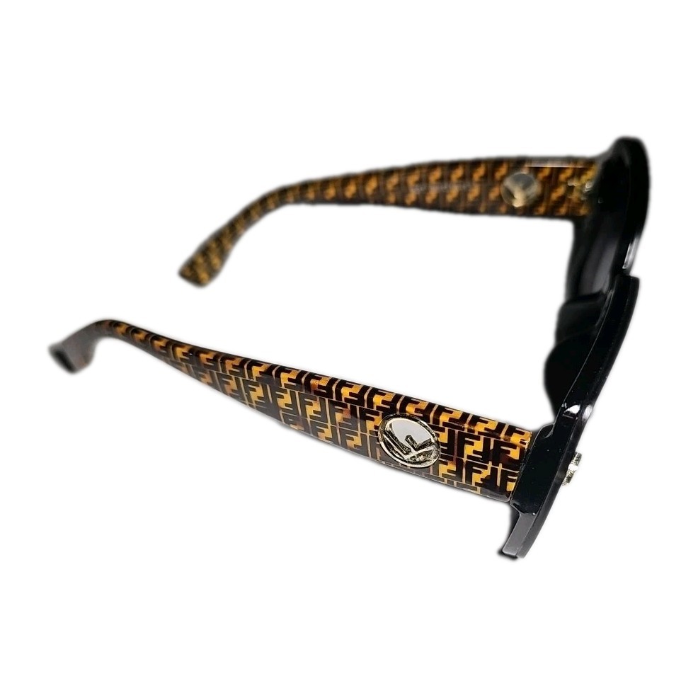 Fendi FF519 Black Brown Logo Womens Oversized Square Sunglasses Frames Only