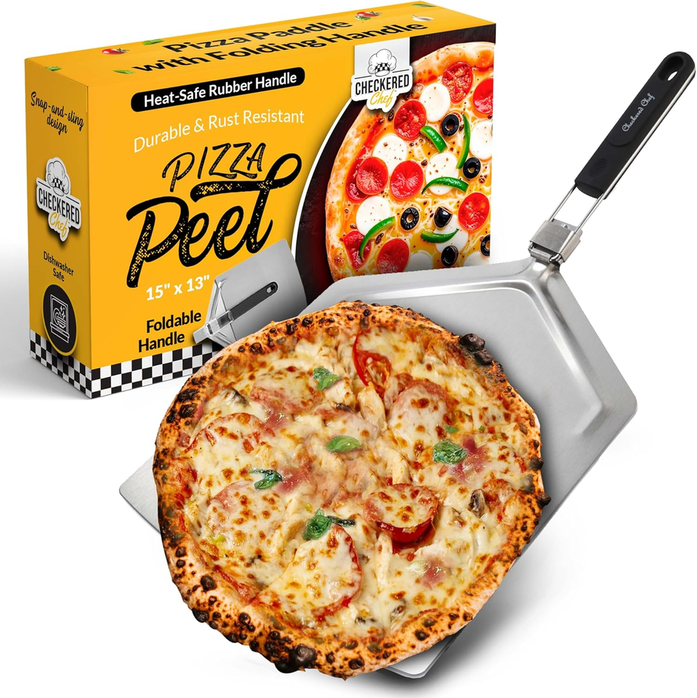 Extra Large Stainless Steel Pizza Peel with Foldable Handle