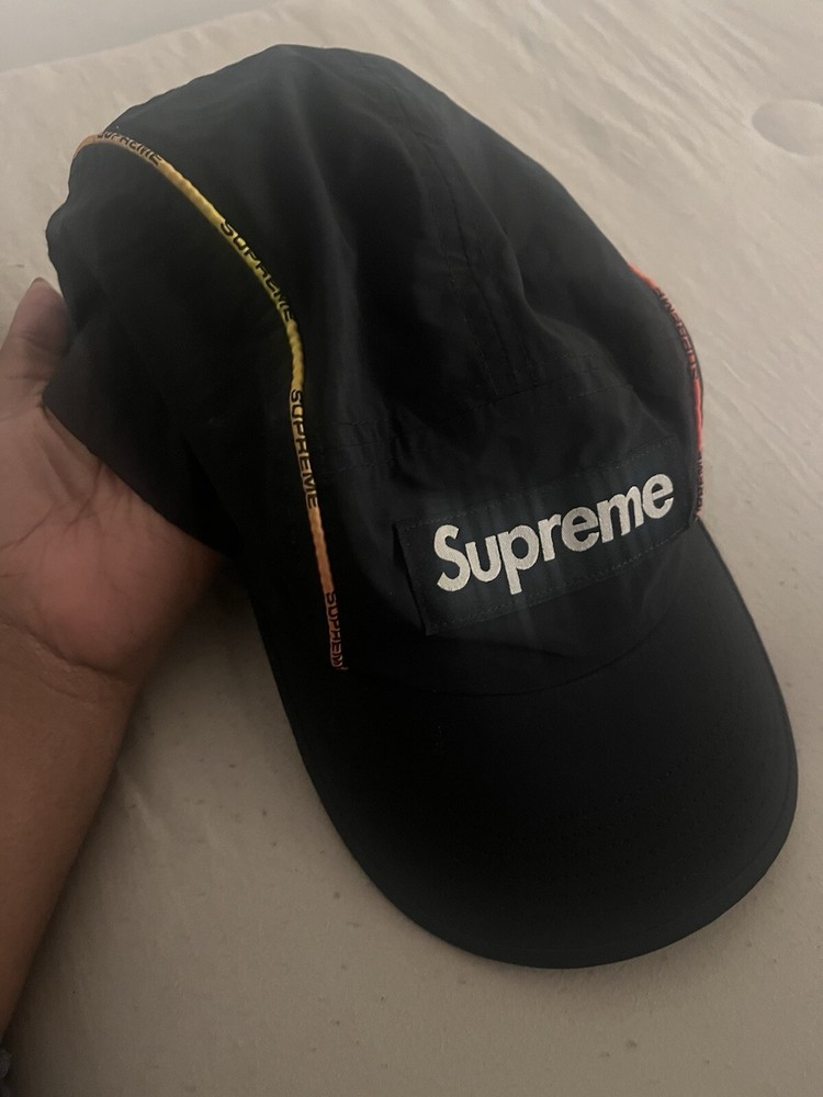 Gradient Color Block Camp Cap with Piping Detail