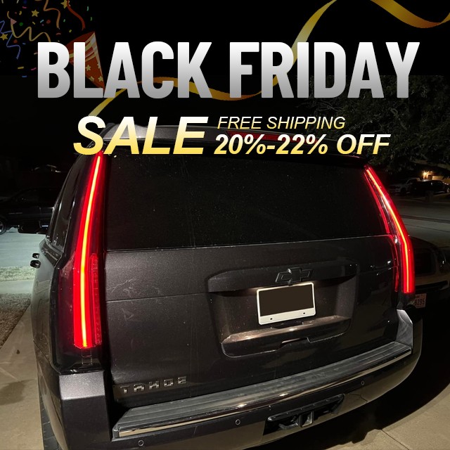 Escalade Style Smoked LED Tail Lights L+R For 2015-2020 Chevrolet Tahoe/Suburban