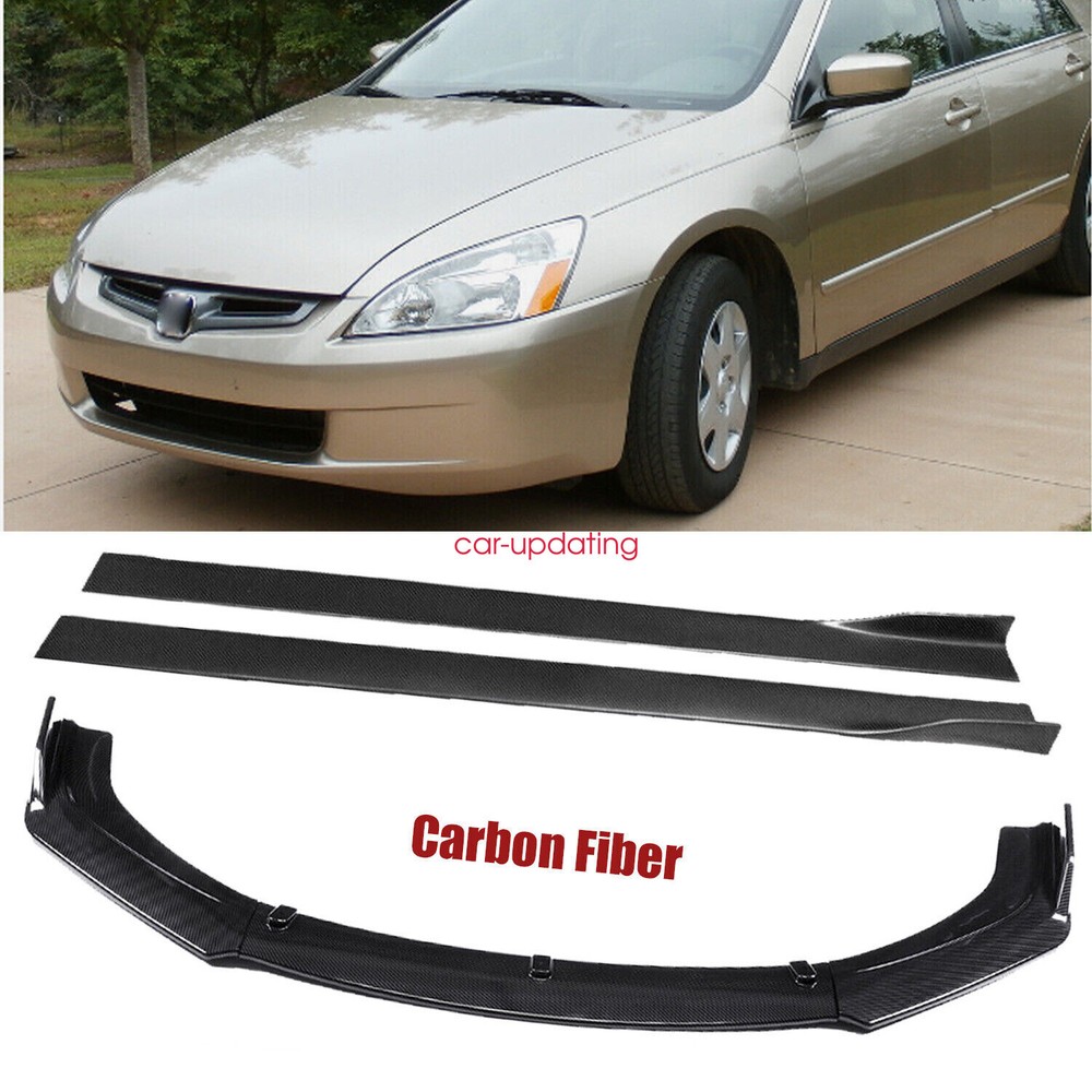 For Honda Accord Front Bumper Lip Splitter Side Skirt Carbon Fiber Body Kit