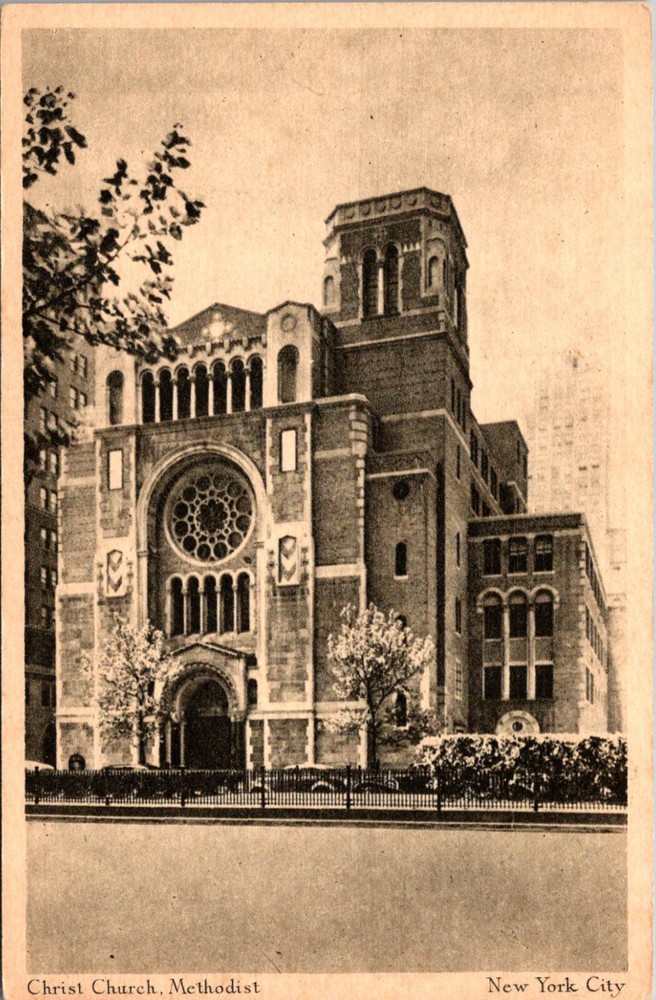Discover NYC’s Christ Church Byzantine Architecture Vintage Postcard 14473
