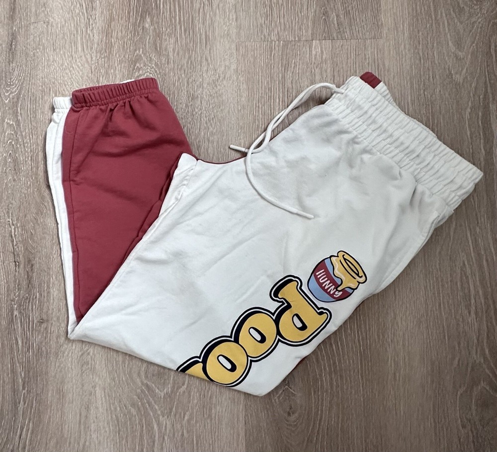 Disney Winnie the Pooh Color Block Joggers Size L 12-14 NWOT