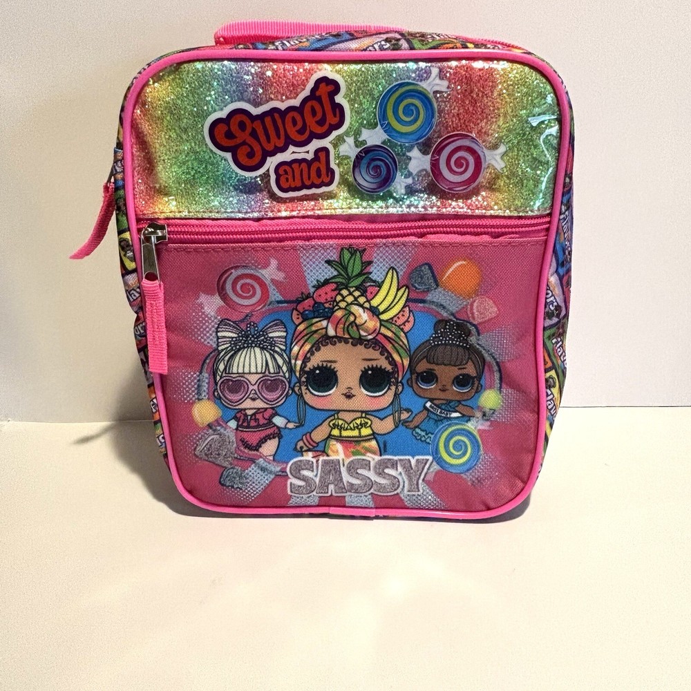 L.O.L. Surprise! Doll Sweet Tooth Lunch Bag Pink Candy Glitter Sweet and Sassy