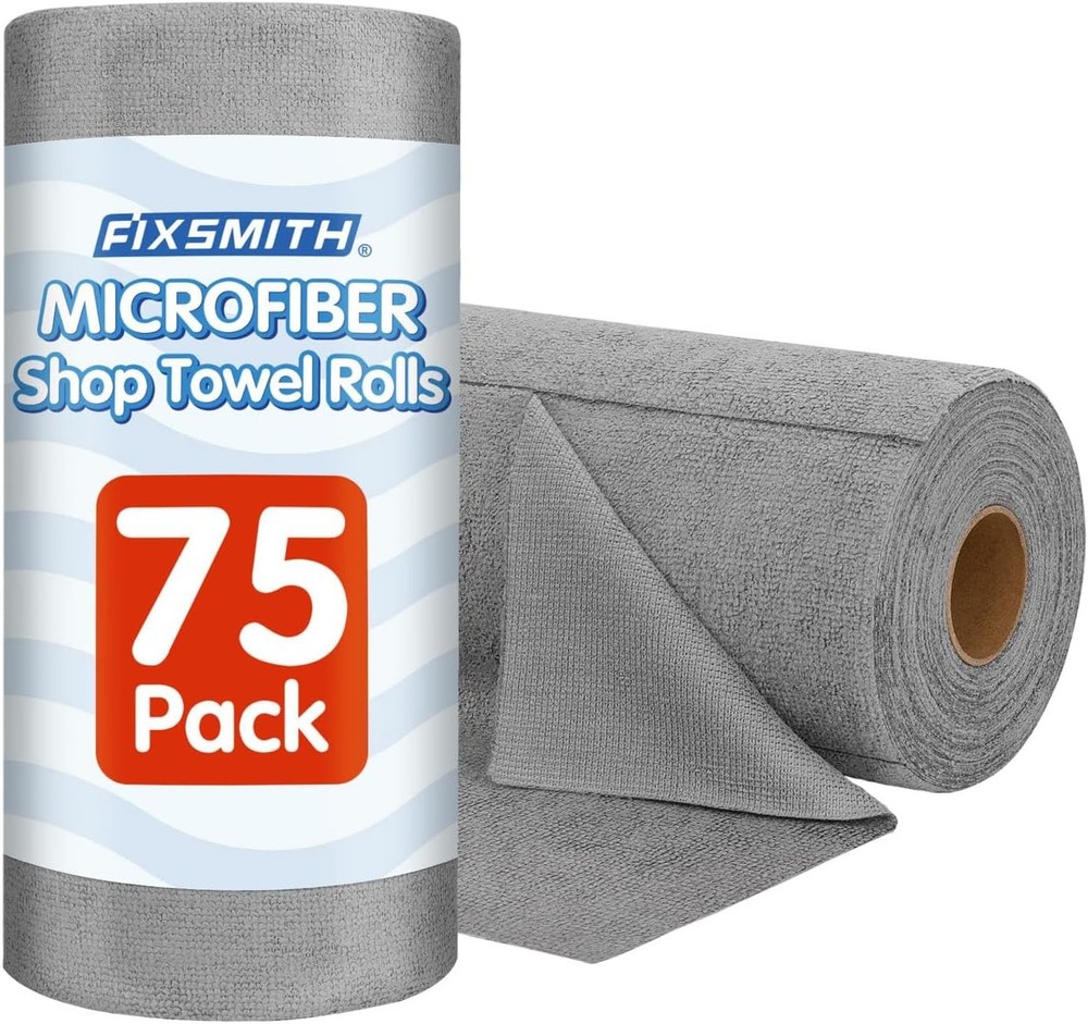 Microfiber Cleaning Cloth Roll -75 Pack, Microfiber Towel Roll Tear Away, Reusab