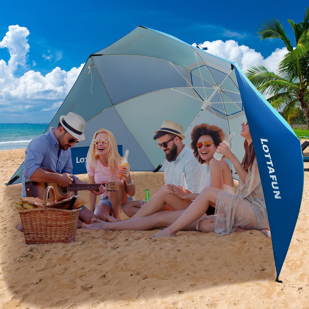 Beach Shelter Umbrella UPF 50+ for Sun and Rain Protection Premium Quality