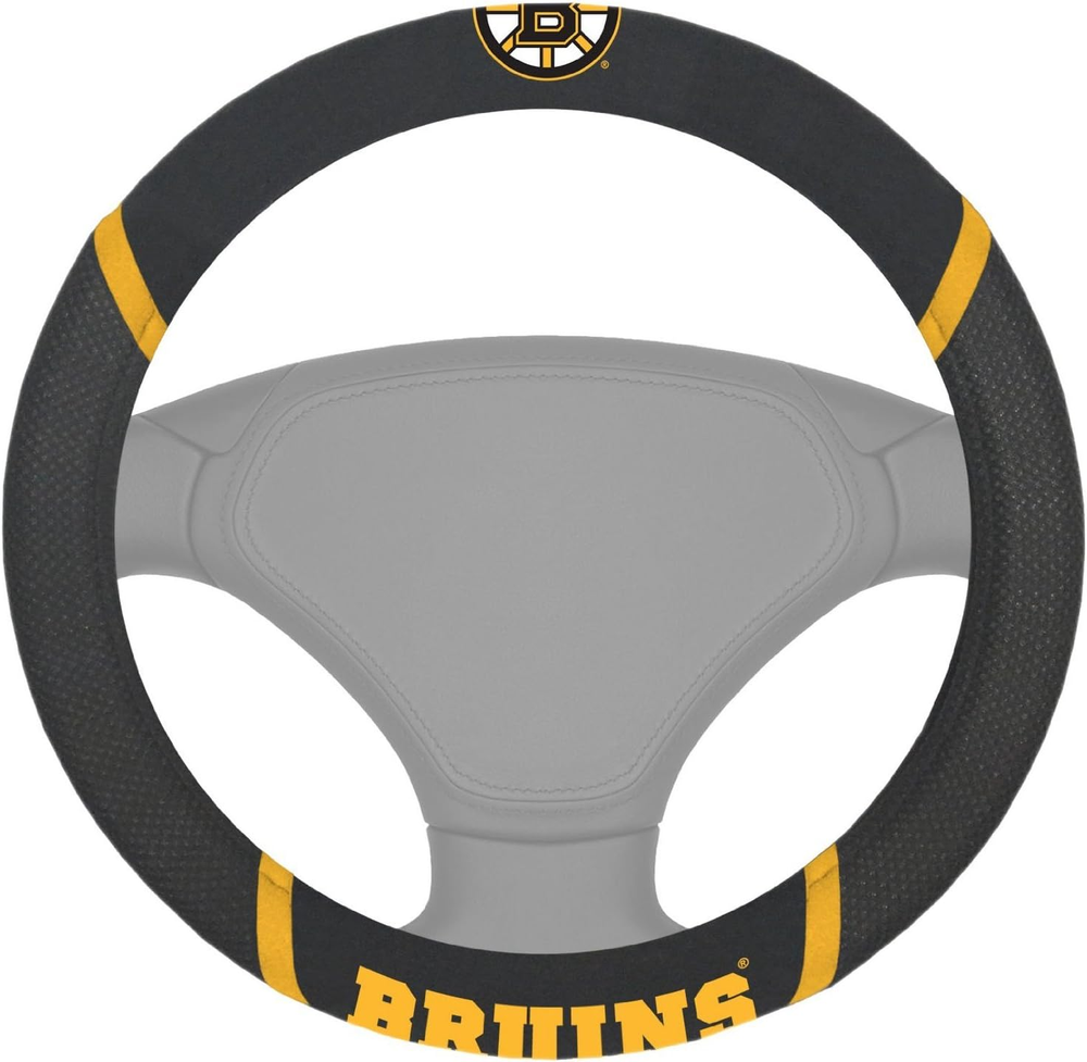 14842 NHL Boston Bruins Polyester Steering Wheel Cover , 15