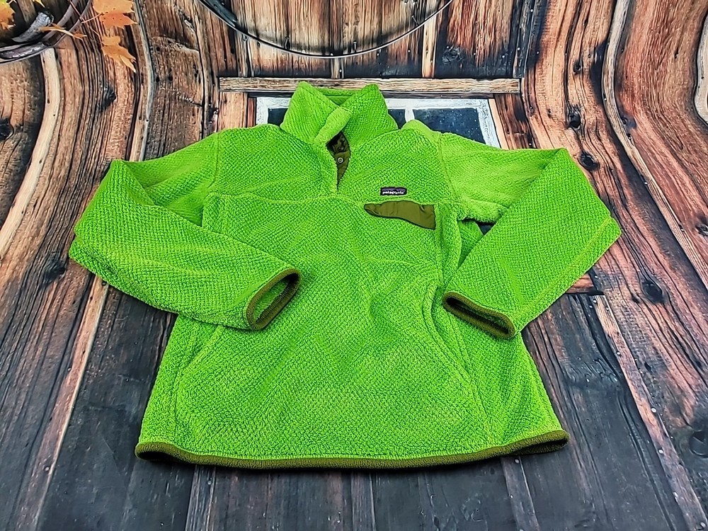 Patagonia Womens Synchilla Snap-T Green Fleece Pullover Size XS
